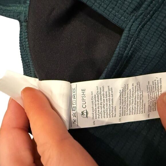 NWT CUPSHE Luxe Ivy Green Bikini Set- size L - Picture 8 of 9